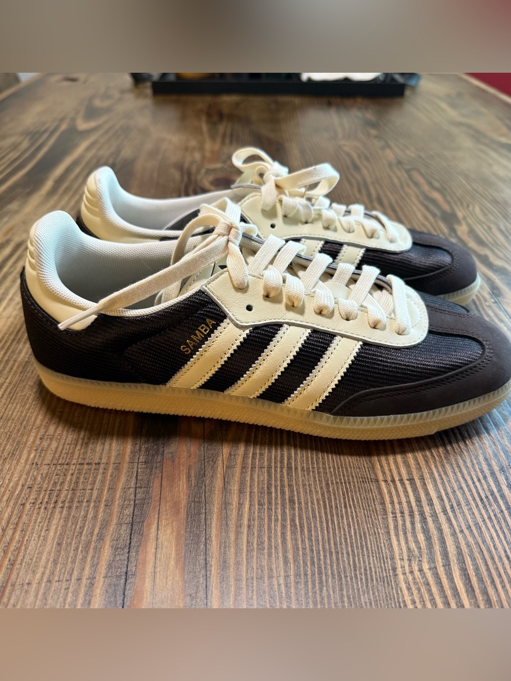 NWT Adidas Samba OG in Aurora Coffee / Cream White / Sand Strata